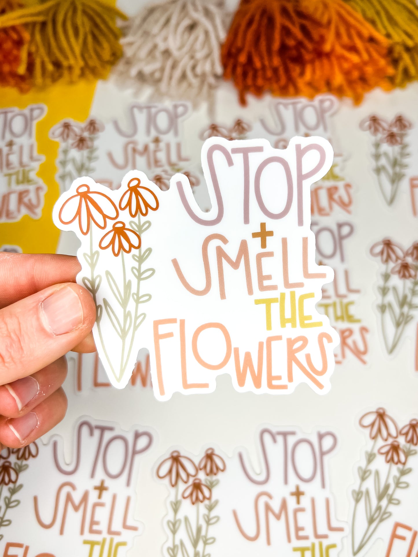 Stop and Smell the Flowers Sticker.