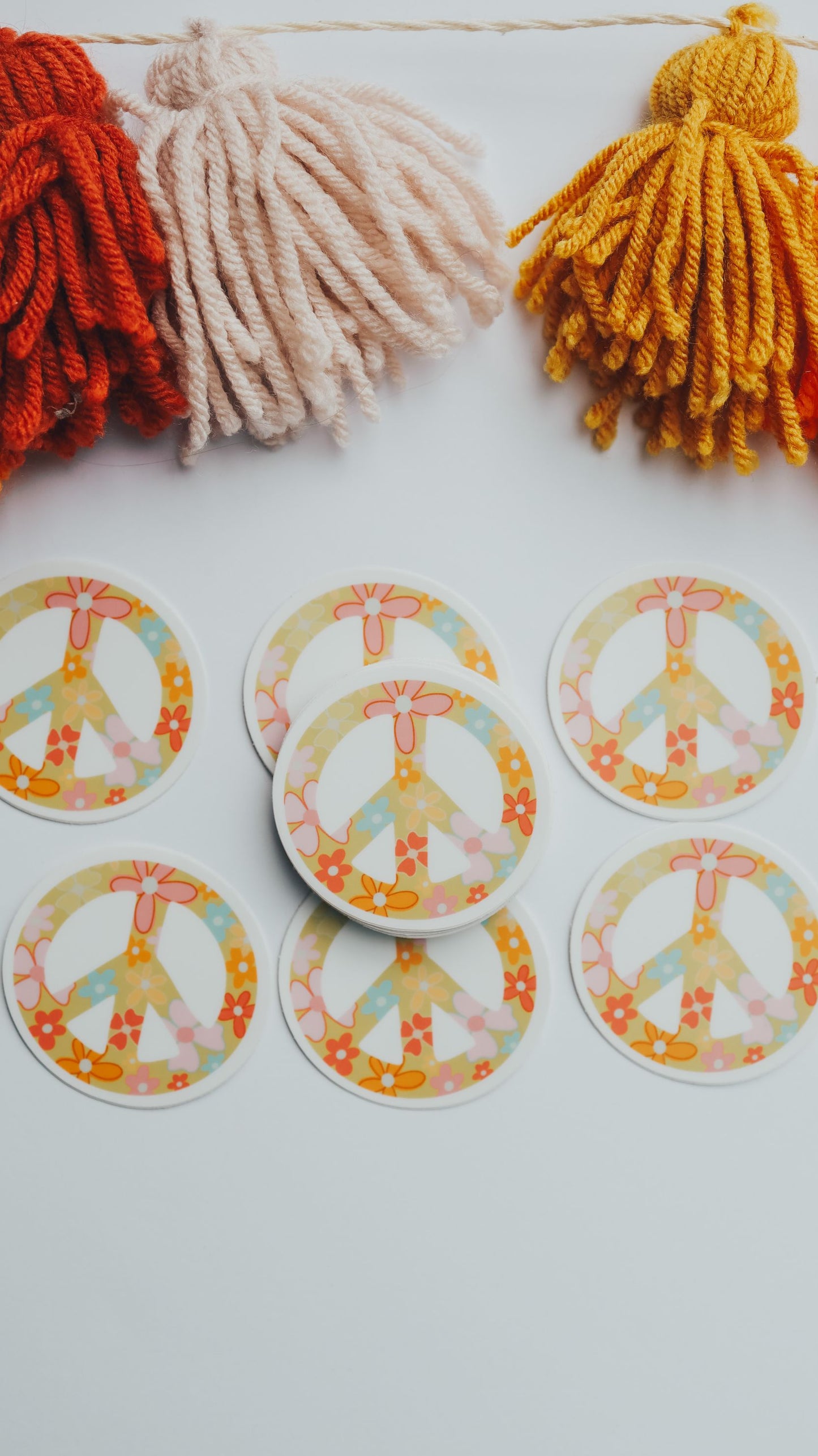 peace sign sticker, groovy sticker, hippie sticker, 70's sticker, retro sticker.