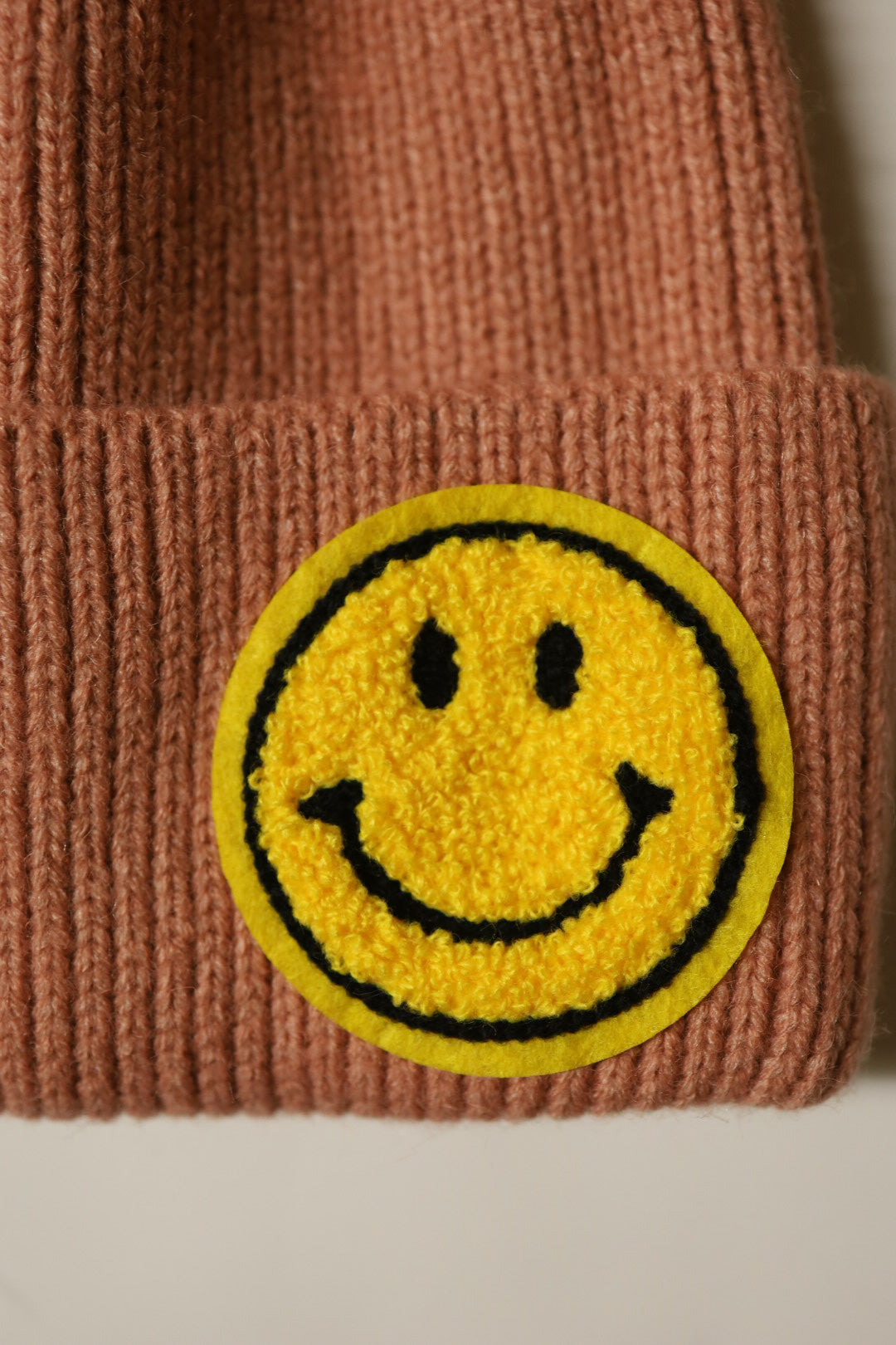 Pink Smiley Face Beanie